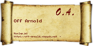 Off Arnold névjegykártya