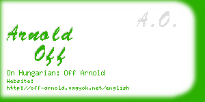 arnold off business card